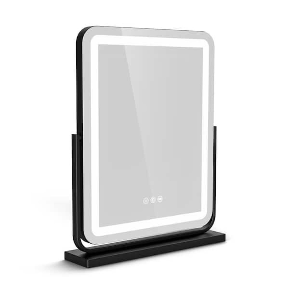 🌟 17.2 in. W x 21.3 in. H Rectangular Dimmable Bathroom Vanity Mirror Black 🌟